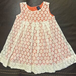 Old Navy Kids Lace Dress - White and Orange